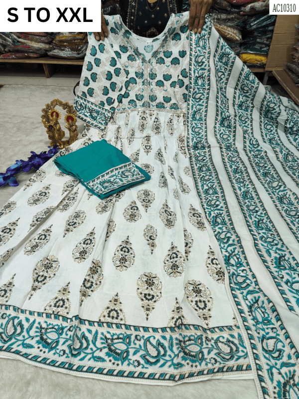 HEAVY ALIACUT KURTA PANT DUPATTA S TO XXL - DESIGN 16 - VASTRA COLLECTION