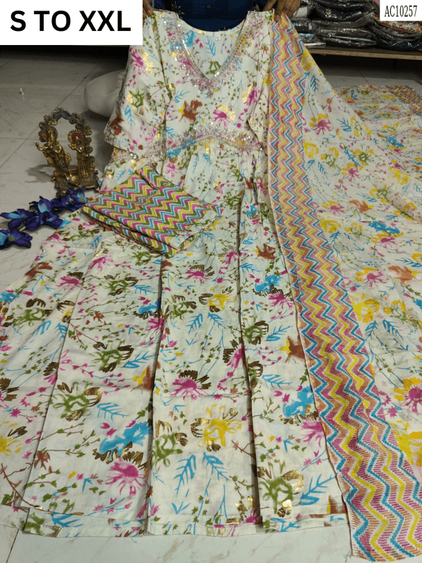 HEAVY ALIACUT KURTA PANT DUPATTA S TO XXL - DESIGN 3 - VASTRA COLLECTION