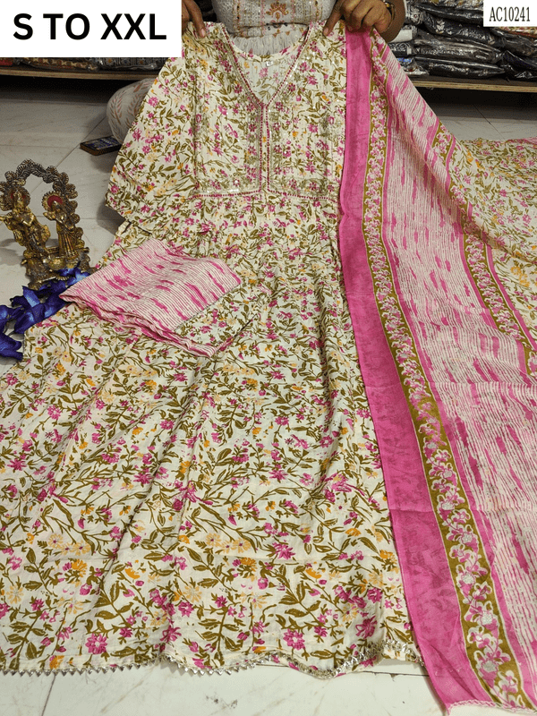 HEAVY ALIACUT KURTA PANT DUPATTA S TO XXL - DESIGN 35 - VASTRA COLLECTION