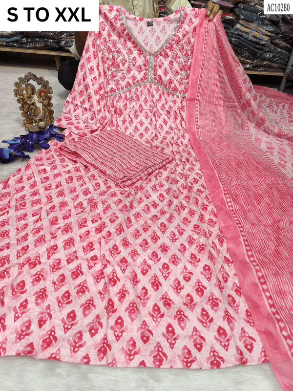 HEAVY ALIACUT KURTA PANT DUPATTA S TO XXL - DESIGN 41 - VASTRA COLLECTION