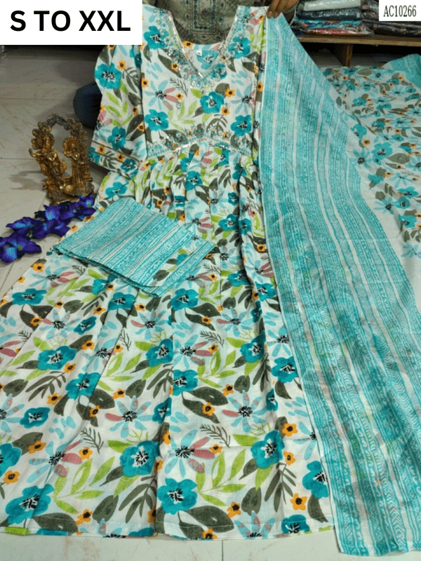 HEAVY ALIACUT KURTA PANT DUPATTA S TO XXL - DESIGN 5 - VASTRA COLLECTION