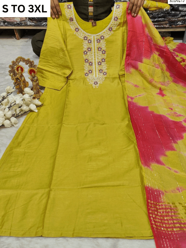 HEAVY MUSLIN COTTON SOFT KURTA DUPATTA S TO 3XL - DESIGN 10 - VASTRA COLLECTION