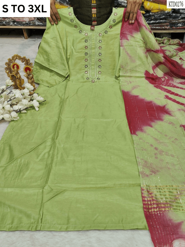 HEAVY MUSLIN COTTON SOFT KURTA DUPATTA S TO 3XL - DESIGN 14 - VASTRA COLLECTION