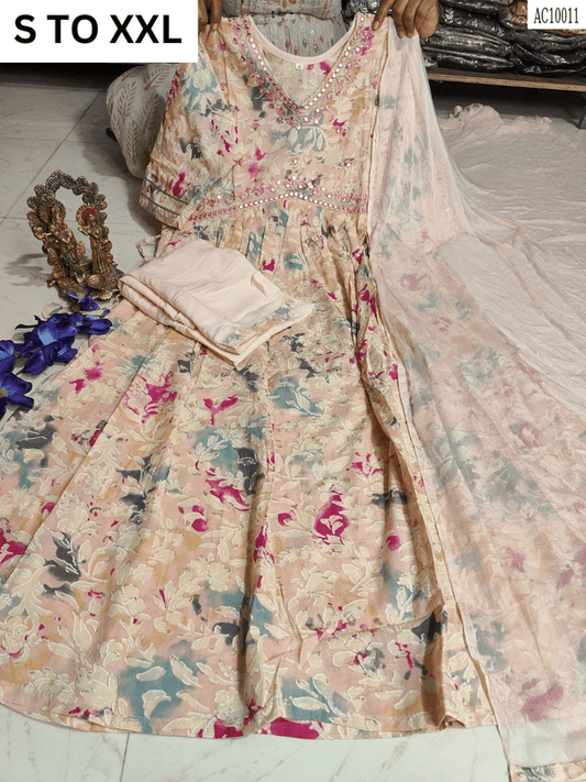 HEAVY ALIACUT KURTA PANT DUPATTA S TO XXL - DESIGN 12 - VASTRA COLLECTION