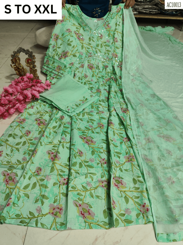 HEAVY ALIACUT KURTA PANT DUPATTA S TO XXL - DESIGN 18 - VASTRA COLLECTION