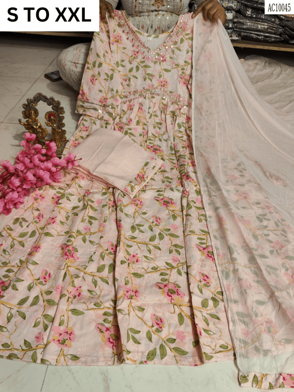 HEAVY ALIACUT KURTA PANT DUPATTA S TO XXL - DESIGN 19 - VASTRA COLLECTION