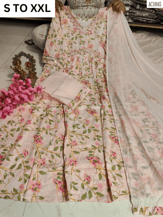 HEAVY ALIACUT KURTA PANT DUPATTA S TO XXL - DESIGN 19 - VASTRA COLLECTION