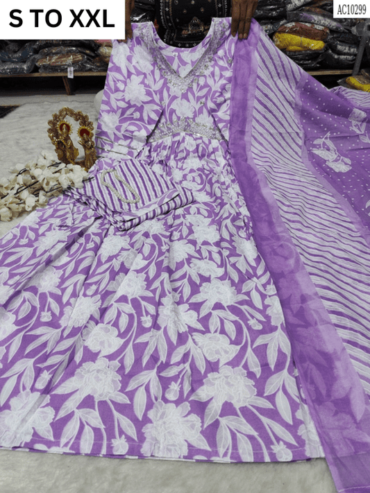 HEAVY ALIACUT KURTA PANT DUPATTA S TO XXL - DESIGN 21 - VASTRA COLLECTION