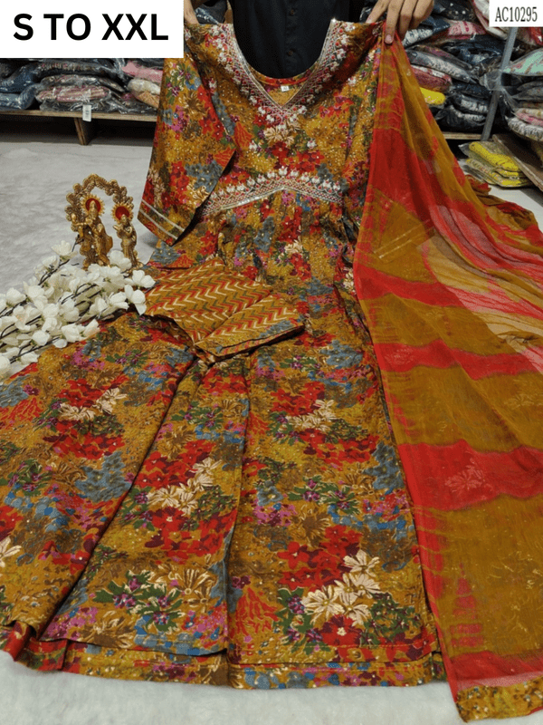 HEAVY ALIACUT KURTA PANT DUPATTA S TO XXL - DESIGN 22 - VASTRA COLLECTION