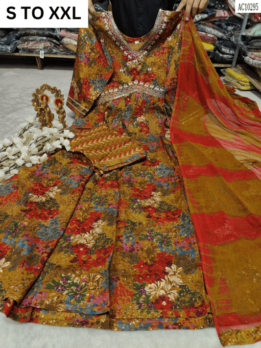 HEAVY ALIACUT KURTA PANT DUPATTA S TO XXL - DESIGN 22 - VASTRA COLLECTION