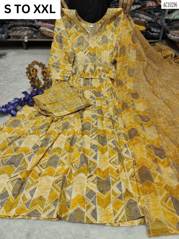 HEAVY ALIACUT KURTA PANT DUPATTA S TO XXL - DESIGN 24 - VASTRA COLLECTION