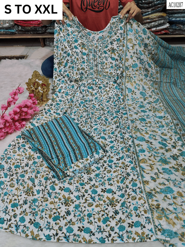 HEAVY ALIACUT KURTA PANT DUPATTA S TO XXL - DESIGN 26 - VASTRA COLLECTION