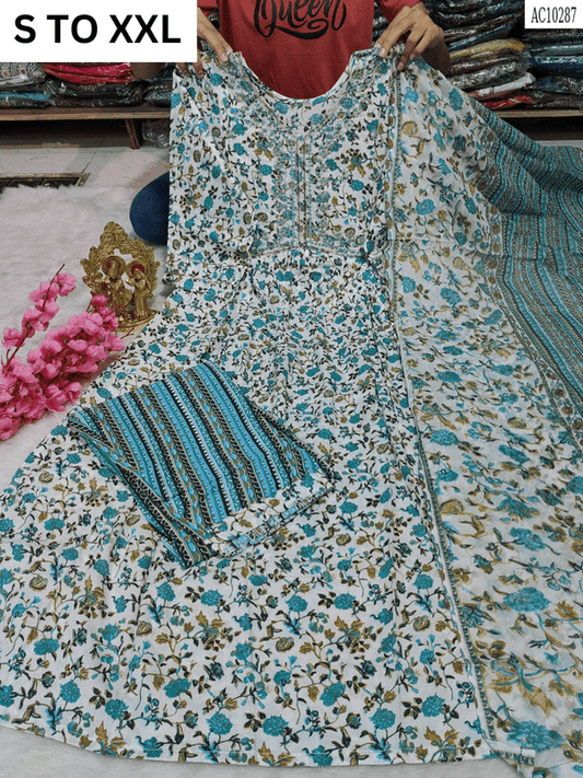 HEAVY ALIACUT KURTA PANT DUPATTA S TO XXL - DESIGN 26 - VASTRA COLLECTION