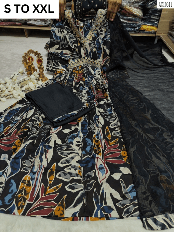 HEAVY ALIACUT KURTA PANT DUPATTA S TO XXL - DESIGN 27 - VASTRA COLLECTION