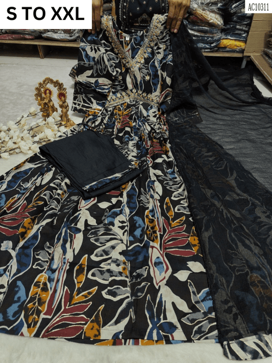 HEAVY ALIACUT KURTA PANT DUPATTA S TO XXL - DESIGN 27 - VASTRA COLLECTION