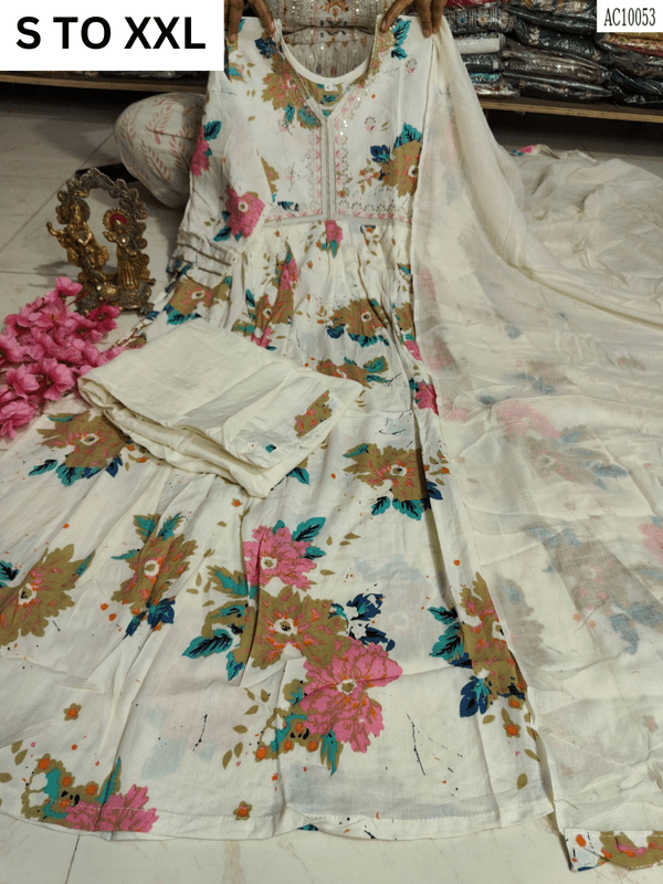 HEAVY ALIACUT KURTA PANT DUPATTA S TO XXL - DESIGN 28 - VASTRA COLLECTION