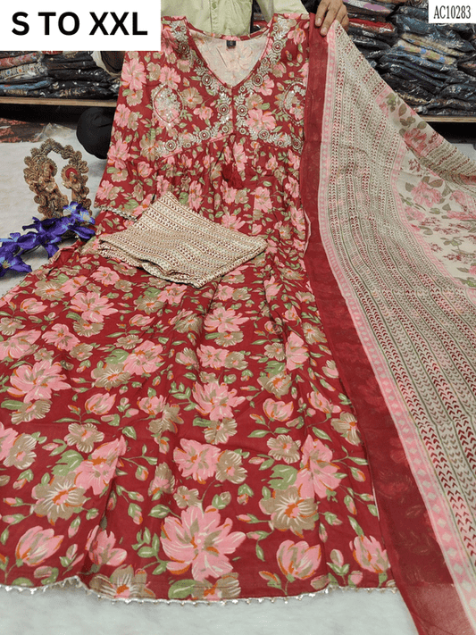 HEAVY ALIACUT KURTA PANT DUPATTA S TO XXL - DESIGN 29 - VASTRA COLLECTION