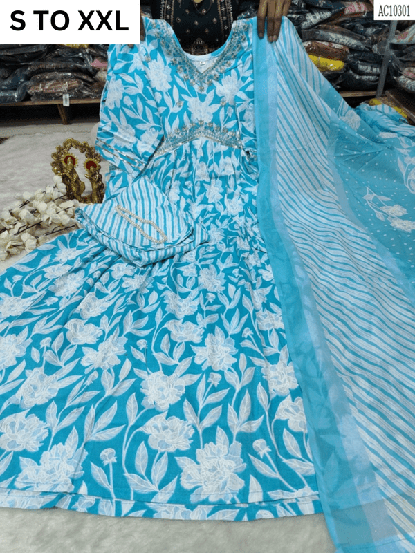 HEAVY ALIACUT KURTA PANT DUPATTA S TO XXL - DESIGN 32 - VASTRA COLLECTION