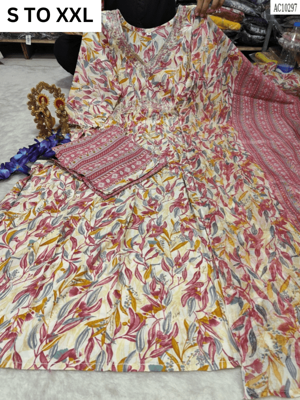 HEAVY ALIACUT KURTA PANT DUPATTA S TO XXL - DESIGN 33 - VASTRA COLLECTION