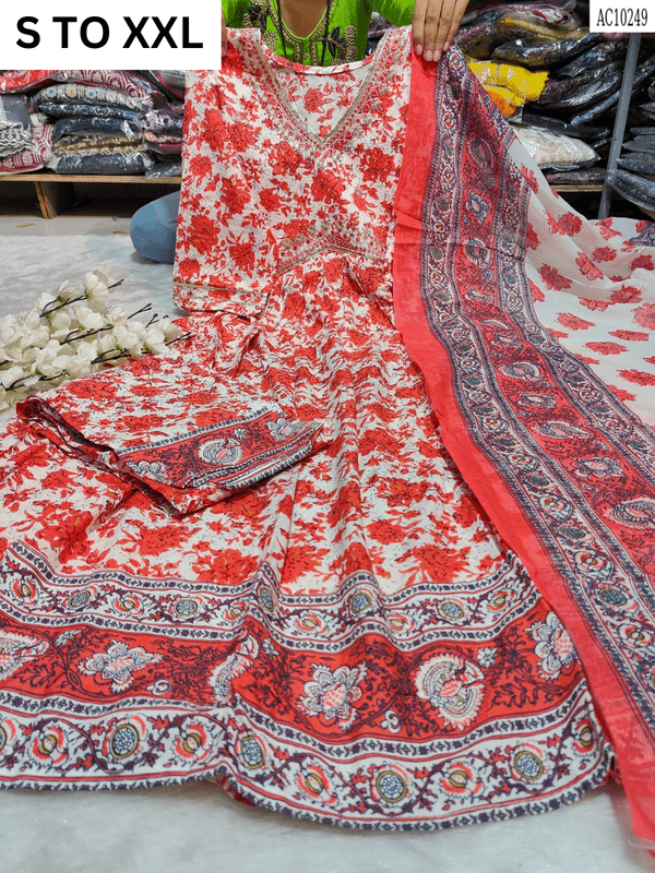 HEAVY ALIACUT KURTA PANT DUPATTA S TO XXL - DESIGN 38 - VASTRA COLLECTION