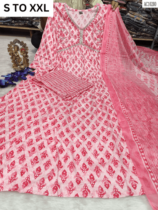 HEAVY ALIACUT KURTA PANT DUPATTA S TO XXL - DESIGN 41 - VASTRA COLLECTION