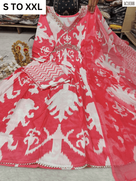 HEAVY ALIACUT KURTA PANT DUPATTA S TO XXL - DESIGN 42 - VASTRA COLLECTION