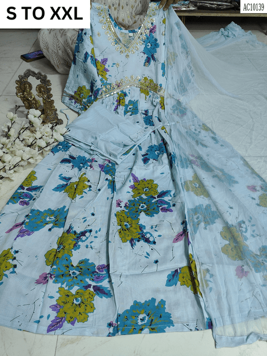 HEAVY ALIACUT KURTA PANT DUPATTA S TO XXL - DESIGN 47 - VASTRA COLLECTION