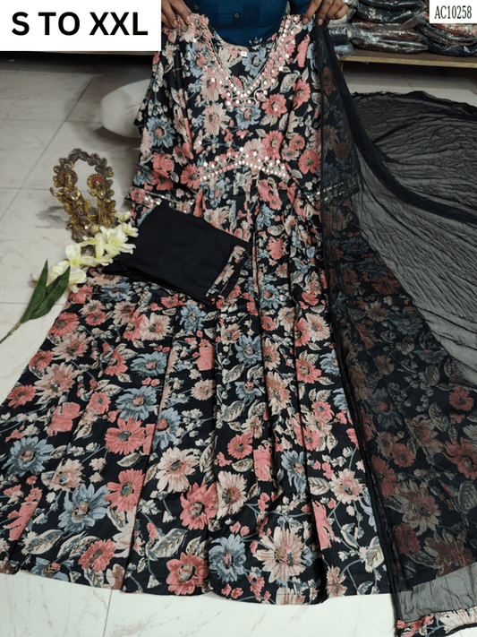 HEAVY ALIACUT KURTA PANT DUPATTA S TO XXL - DESIGN 48 - VASTRA COLLECTION