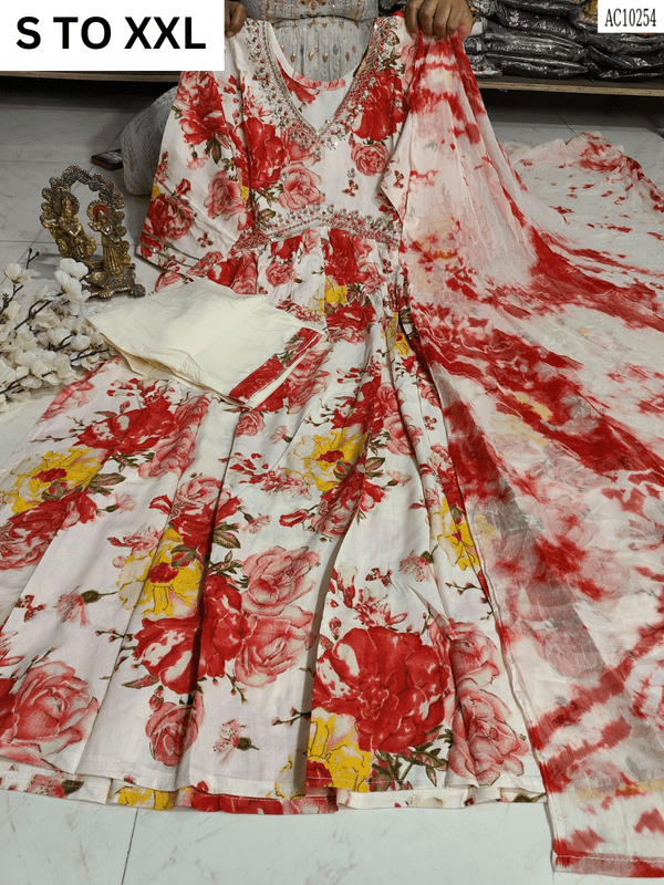 HEAVY ALIACUT KURTA PANT DUPATTA S TO XXL - DESIGN 50 - VASTRA COLLECTION