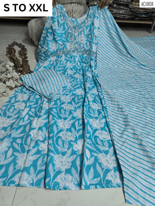 HEAVY ALIACUT KURTA PANT DUPATTA S TO XXL - DESIGN 51 - VASTRA COLLECTION