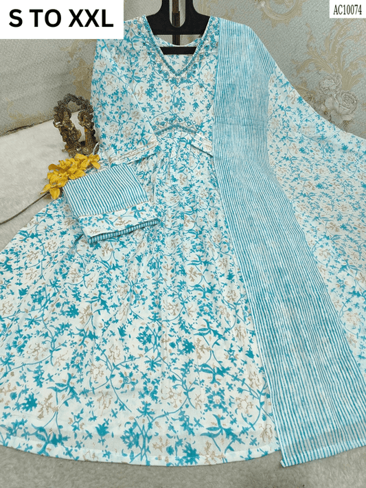 HEAVY ALIACUT KURTA PANT DUPATTA S TO XXL - DESIGN 52 - VASTRA COLLECTION