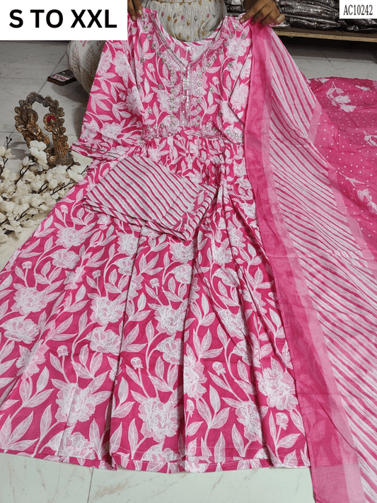 HEAVY ALIACUT KURTA PANT DUPATTA S TO XXL - DESIGN 53 - VASTRA COLLECTION