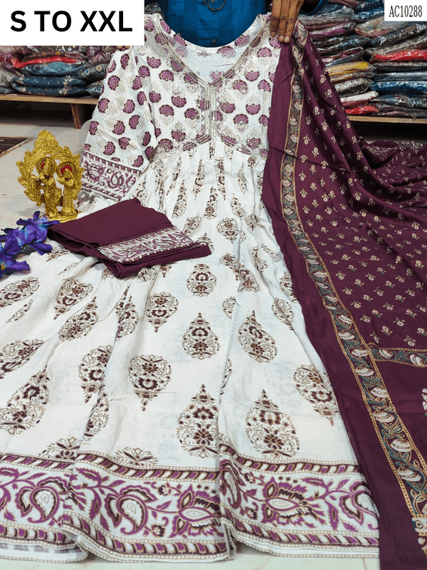 HEAVY ALIACUT KURTA PANT DUPATTA S TO XXL - DESIGN 54 - VASTRA COLLECTION