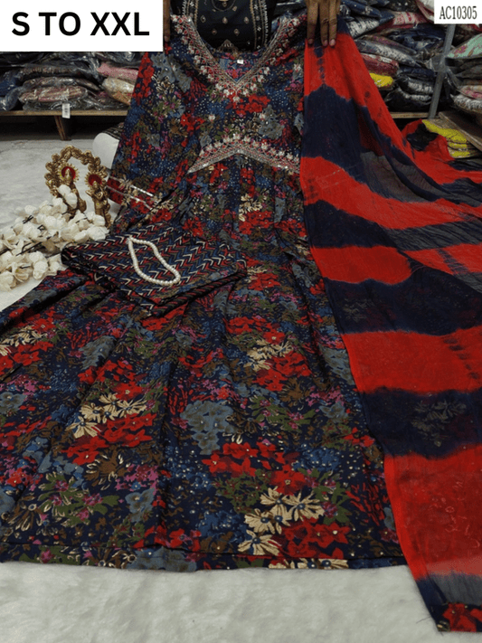 HEAVY ALIACUT KURTA PANT DUPATTA S TO XXL - DESIGN 55 - VASTRA COLLECTION