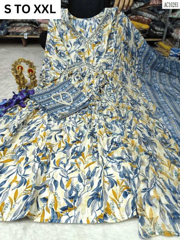 HEAVY ALIACUT KURTA PANT DUPATTA S TO XXL - DESIGN 57 - VASTRA COLLECTION