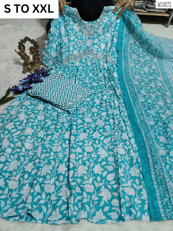 HEAVY ALIACUT KURTA PANT DUPATTA S TO XXL - DESIGN 58 - VASTRA COLLECTION