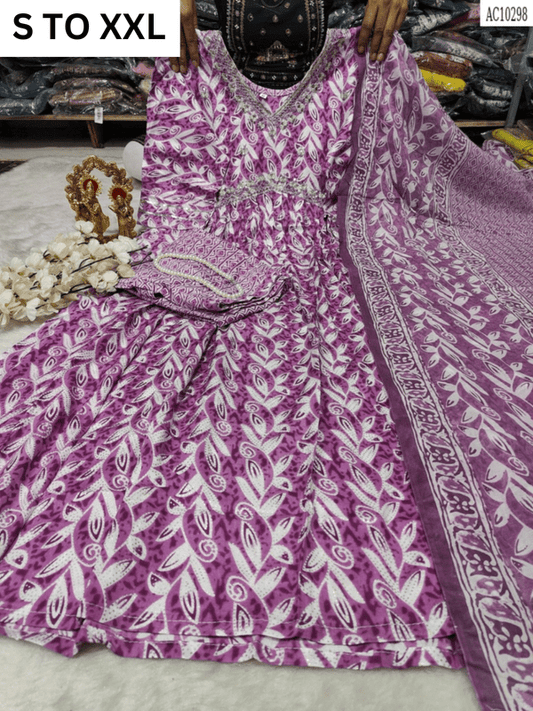 HEAVY ALIACUT KURTA PANT DUPATTA S TO XXL - DESIGN 6 - VASTRA COLLECTION