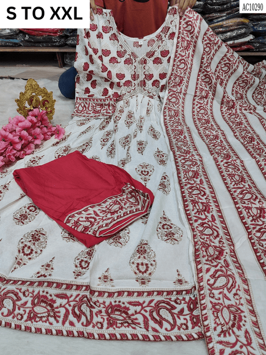 HEAVY ALIACUT KURTA PANT DUPATTA S TO XXL - DESIGN 7 - VASTRA COLLECTION