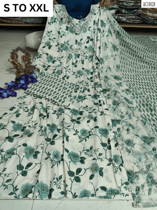 HEAVY ALIACUT KURTA PANT DUPATTA S TO XXL - DESIGN 9 - VASTRA COLLECTION