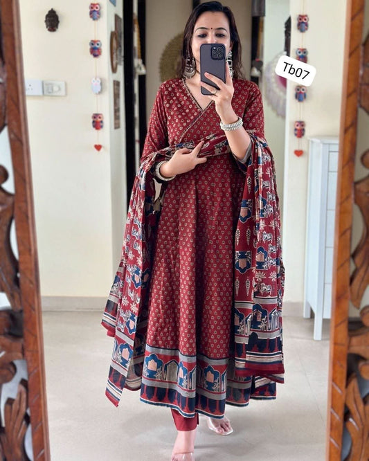 HEAVY ANARKALI KURTA PANT DUPATTA S TO 10XL - DESIGN 11 - VASTRA COLLECTION