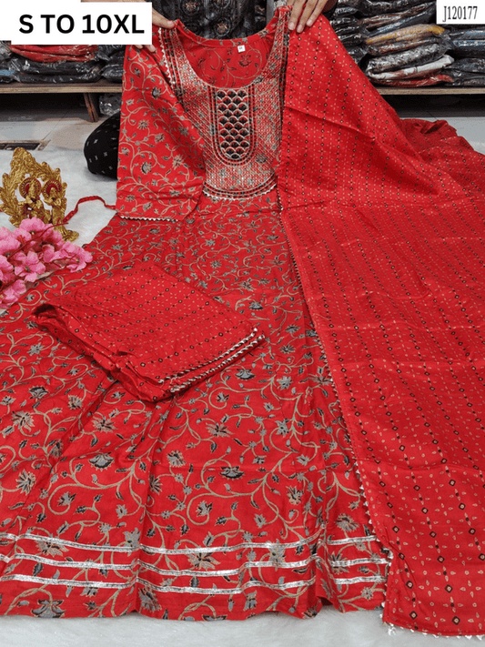 HEAVY ANARKALI KURTA PANT DUPATTA S TO 10XL - DESIGN 14 - VASTRA COLLECTION