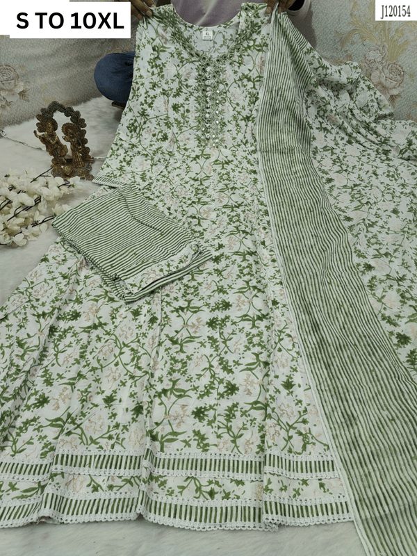 HEAVY ANARKALI KURTA PANT DUPATTA S TO 10XL - DESIGN 17 - VASTRA COLLECTION