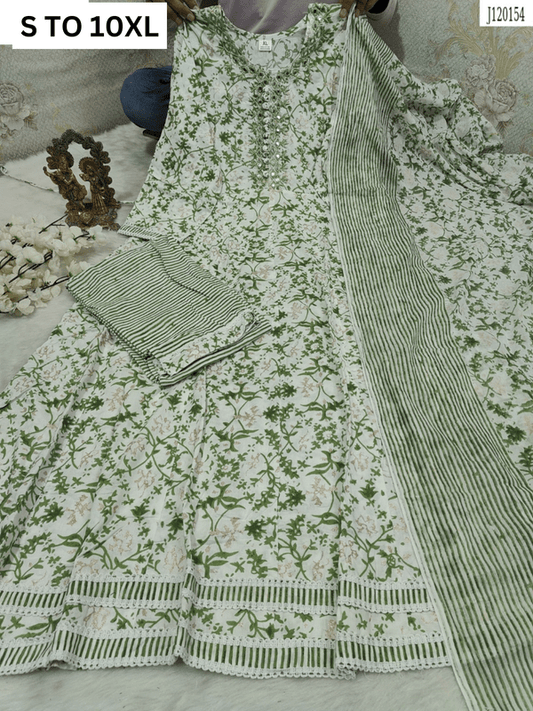 HEAVY ANARKALI KURTA PANT DUPATTA S TO 10XL - DESIGN 17 - VASTRA COLLECTION