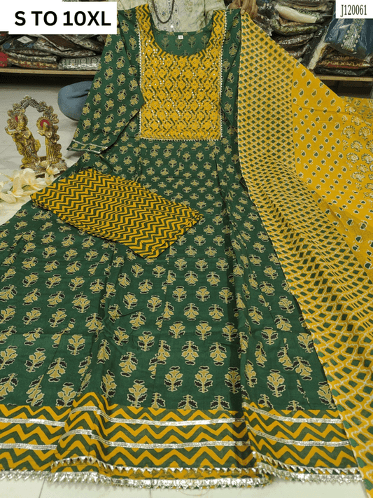 HEAVY ANARKALI KURTA PANT DUPATTA S TO 10XL - DESIGN 24 - VASTRA COLLECTION