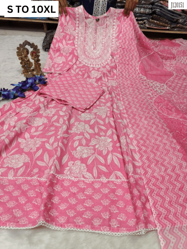 HEAVY ANARKALI KURTA PANT DUPATTA S TO 10XL - DESIGN 26 - VASTRA COLLECTION