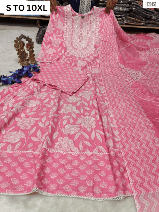 HEAVY ANARKALI KURTA PANT DUPATTA S TO 10XL - DESIGN 26 - VASTRA COLLECTION