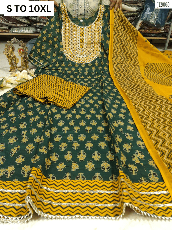 HEAVY ANARKALI KURTA PANT DUPATTA S TO 10XL - DESIGN 8 - VASTRA COLLECTION