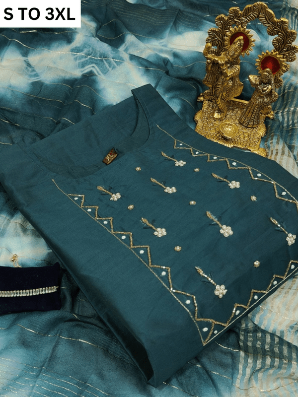 HEAVY MUSLIN COTTON SOFT KURTA DUPATTA S TO 3XL - DESIGN 20 - VASTRA COLLECTION