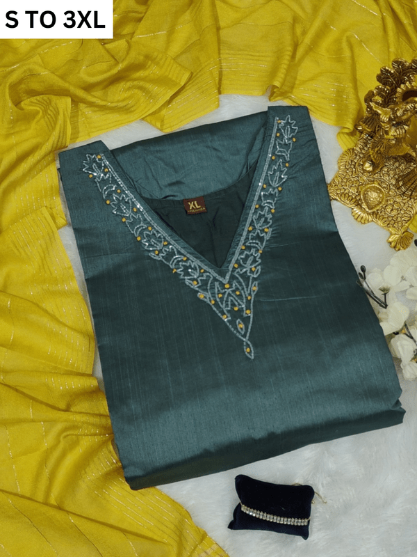 HEAVY MUSLIN COTTON SOFT KURTA DUPATTA S TO 3XL - DESIGN 22 - VASTRA COLLECTION