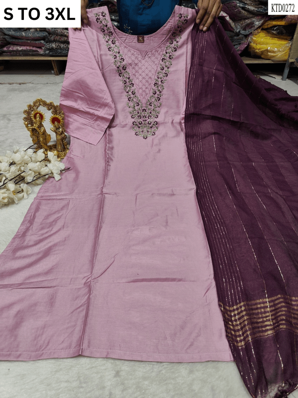 HEAVY MUSLIN COTTON SOFT KURTA DUPATTA S TO 3XL - DESIGN 31 - VASTRA COLLECTION